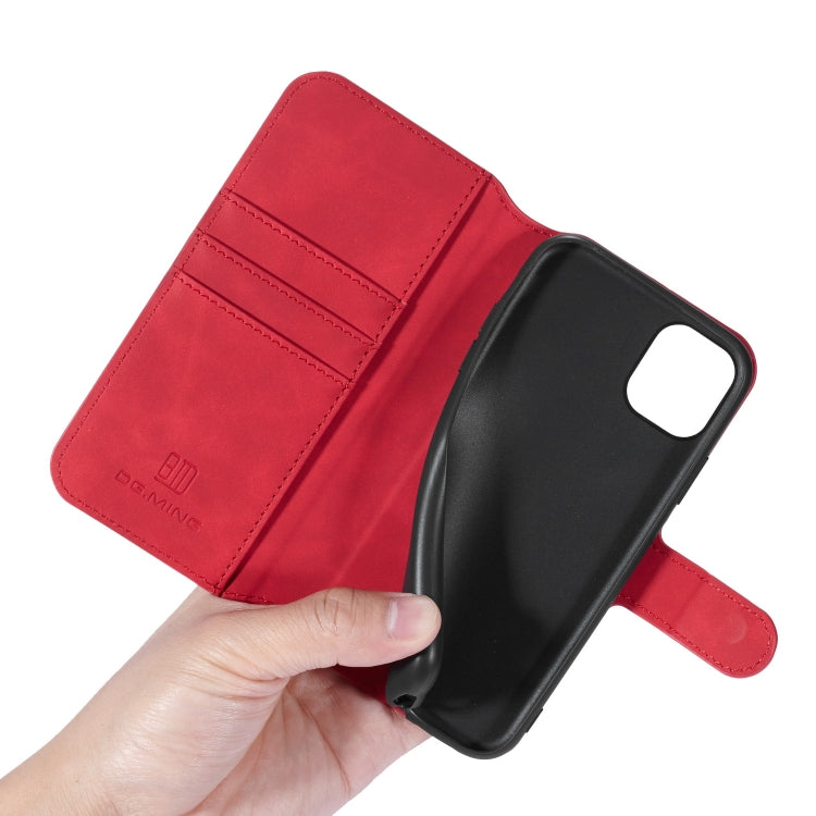DG.MING Retro Oil Side Horizontal Flip Case with Holder & Card Slots & Wallet compatible with iPhone, Compatible with iPhone 11