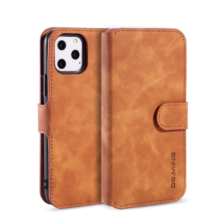 DG.MING Retro Oil Side Horizontal Flip Case with Holder & Card Slots & Wallet compatible with iPhone, Compatible with iPhone 11 Pro Max (2019)