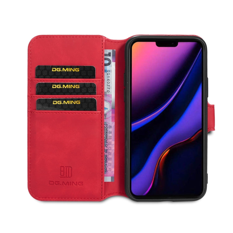DG.MING Retro Oil Side Horizontal Flip Case with Holder & Card Slots & Wallet compatible with iPhone, Compatible with iPhone 11 Pro Max