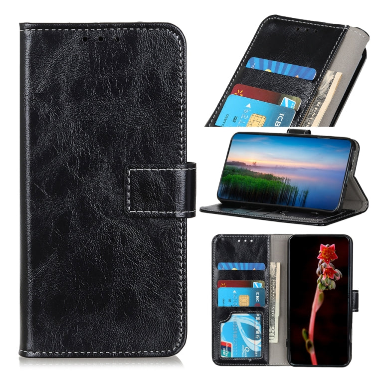 Retro Crazy Horse Texture Horizontal Flip Leather Case with Holder & Card Slots & Photo Frame & Wallet, Compatible with OPPO A15