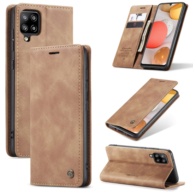 CaseMe-013 Multifunctional Retro Frosted Horizontal Flip Leather Case with Card Slot & Holder & Wallet, Compatible with Samsung Galaxy A42 5G