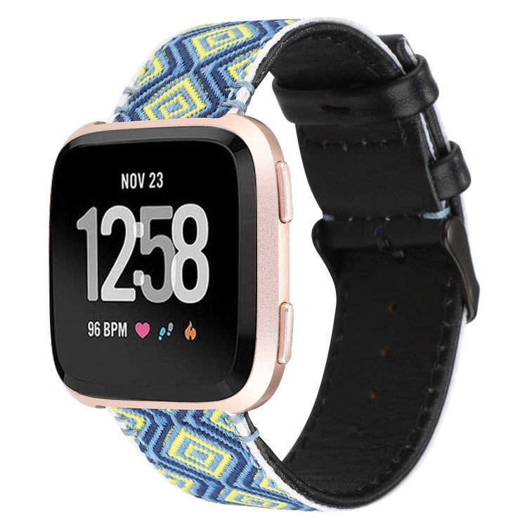 Compatible with Fitbit Versa Ethnic Style Genuine Leather Strap