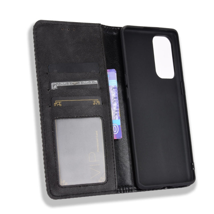 Magnetic Buckle Retro Crazy Horse Texture Horizontal Flip Leather Case with Holder & Card Slots & Photo Frame, Compatible with OPPO Reno5 Pro 5G