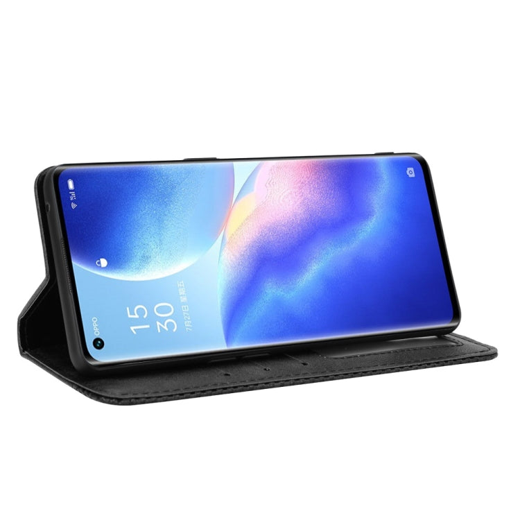 Magnetic Buckle Retro Crazy Horse Texture Horizontal Flip Leather Case with Holder & Card Slots & Photo Frame, Compatible with OPPO Reno5 Pro 5G