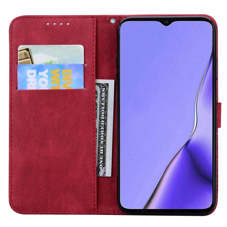 Retro Skin Feel Butterflies Embossing Horizontal Flip Leather Case with Holder & Card Slots & Wallet, Compatible with OPPO A9 (2020)