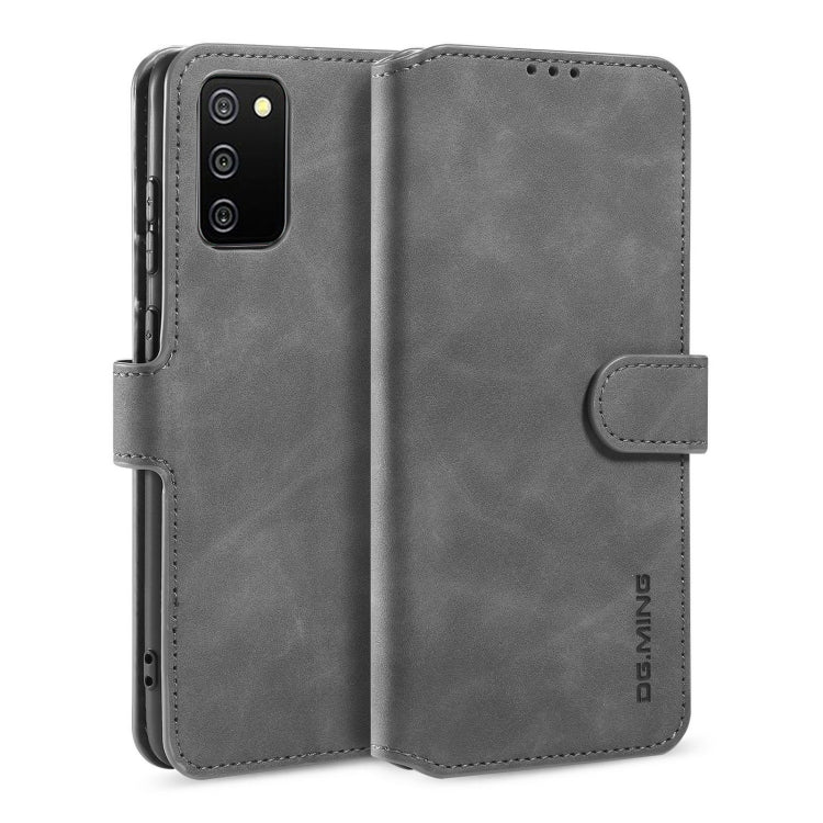 DG.MING Retro Oil Side Horizontal Flip Leather Case with Holder & Card Slots & Wallet, Compatible with samsung Galaxy A02s