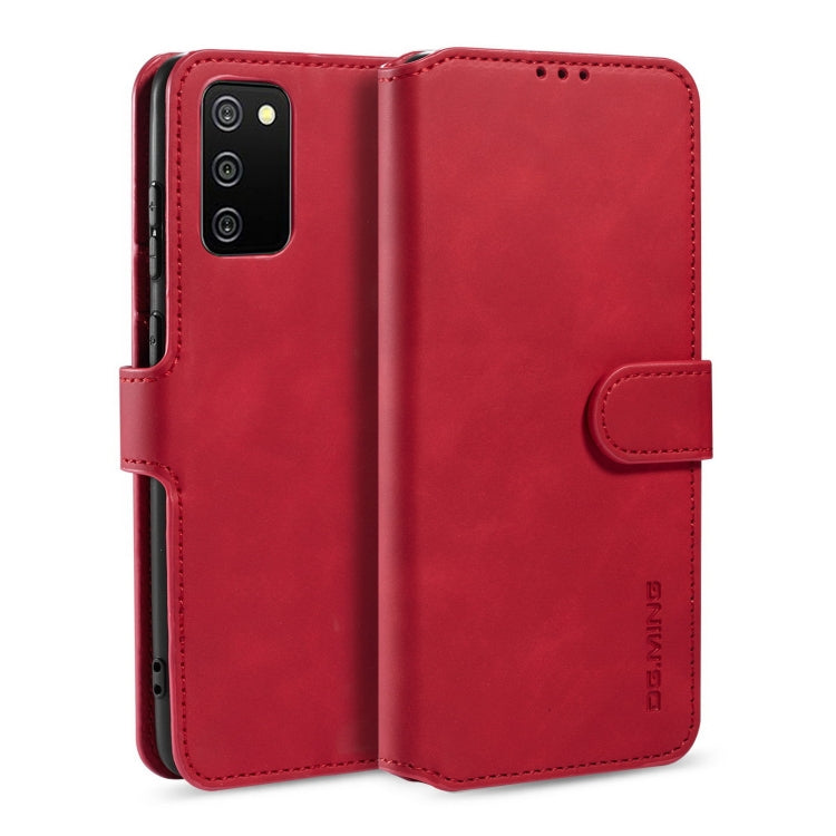 DG.MING Retro Oil Side Horizontal Flip Leather Case with Holder & Card Slots & Wallet, Compatible with samsung Galaxy A02s