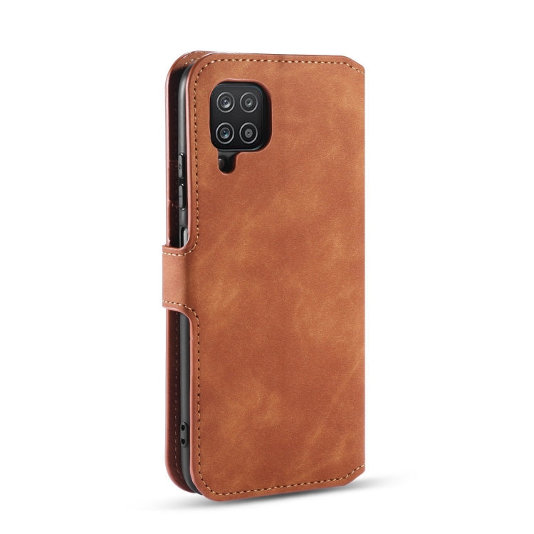 DG.MING Retro Oil Side Horizontal Flip Leather Case with Holder & Card Slots & Wallet, Compatible with samsung Galaxy A12