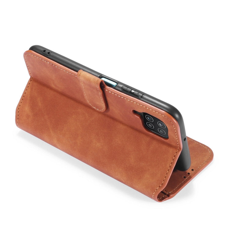 DG.MING Retro Oil Side Horizontal Flip Leather Case with Holder & Card Slots & Wallet, Compatible with samsung Galaxy A12