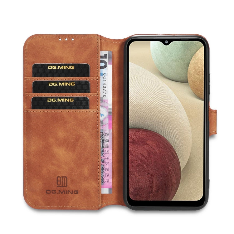 DG.MING Retro Oil Side Horizontal Flip Leather Case with Holder & Card Slots & Wallet, Compatible with samsung Galaxy A12