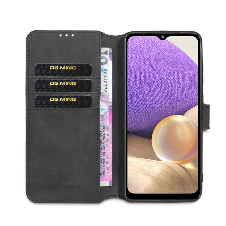 DG.MING Retro Oil Side Horizontal Flip Leather Case with Holder & Card Slots & Wallet, Compatible with samsung Galaxy A32 5G