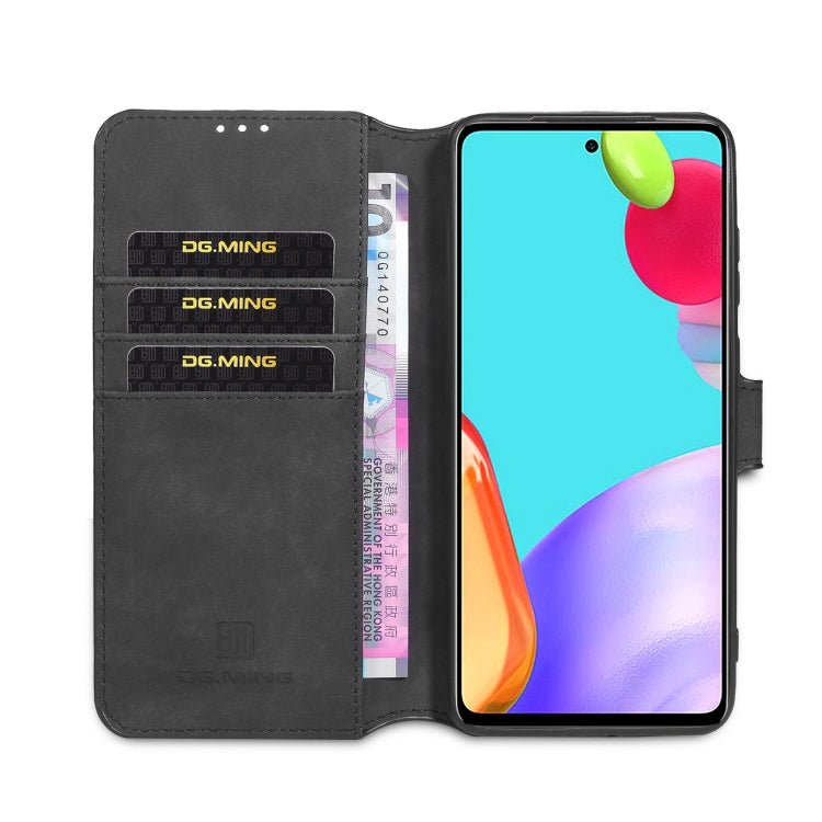 DG.MING Retro Oil Side Horizontal Flip Leather Case with Holder & Card Slots & Wallet, Compatible with samsung Galaxy A52 5G / 4G
