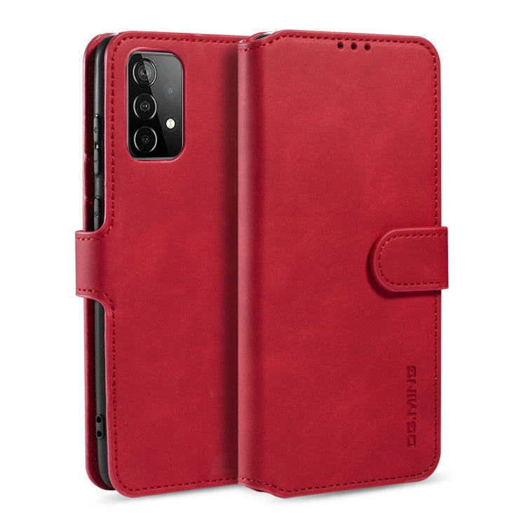 DG.MING Retro Oil Side Horizontal Flip Leather Case with Holder & Card Slots & Wallet, Compatible with samsung Galaxy A52 5G / 4G