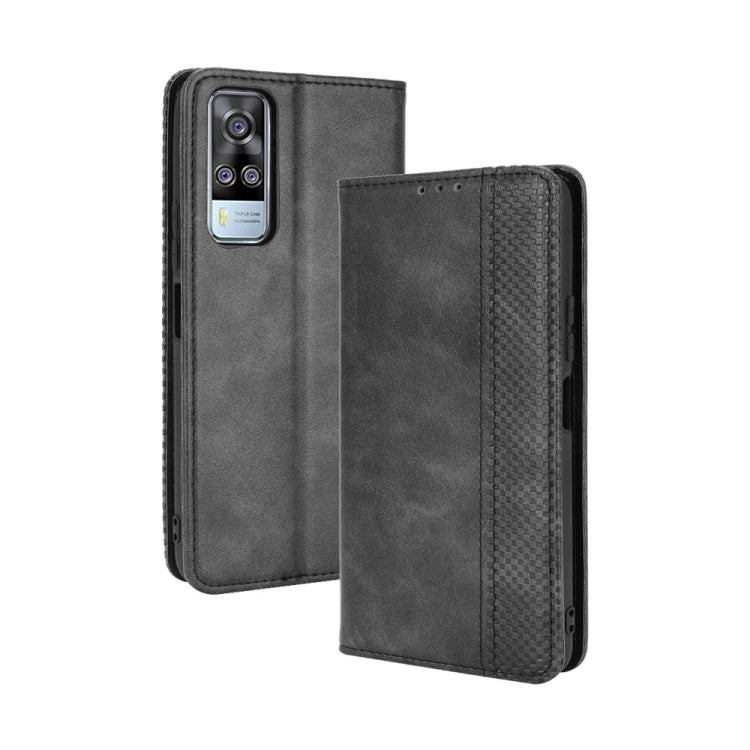 Magnetic Buckle Retro Crazy Horse Texture Horizontal Flip Leather Case with Holder & Card Slots & Photo Frame, Compatible with vivo Y51A ( 2021) / Y51 (2020) Overseas Version (India / Southeast Asia)