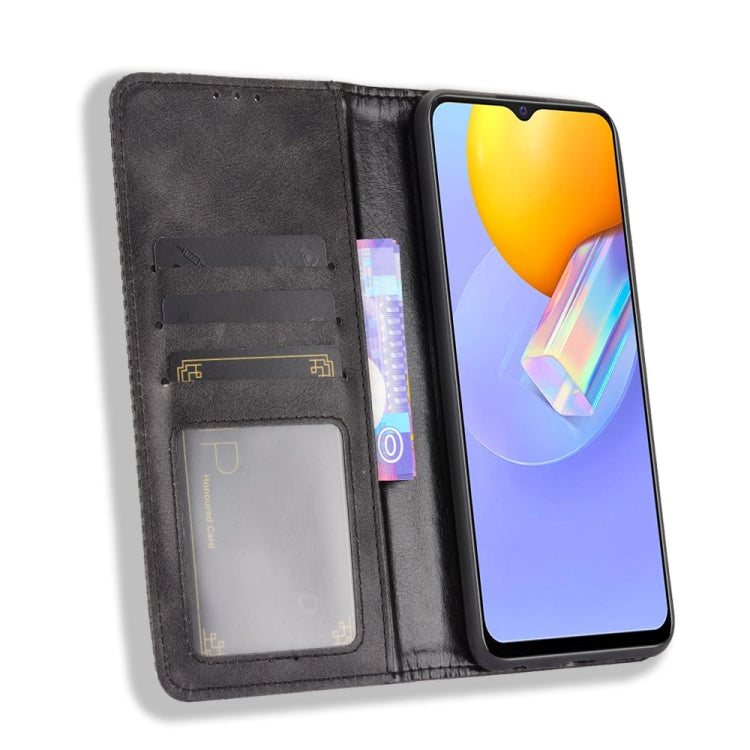 Magnetic Buckle Retro Crazy Horse Texture Horizontal Flip Leather Case with Holder & Card Slots & Photo Frame, Compatible with vivo Y51A ( 2021) / Y51 (2020) Overseas Version (India / Southeast Asia)