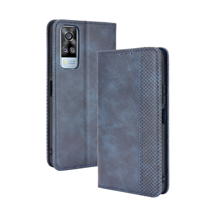 Magnetic Buckle Retro Crazy Horse Texture Horizontal Flip Leather Case with Holder & Card Slots & Photo Frame, Compatible with vivo Y51A ( 2021) / Y51 (2020) Overseas Version (India / Southeast Asia)