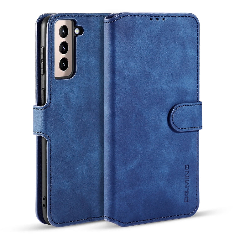 DG.MING Retro Oil Side Horizontal Flip Case with Holder & Card Slots & Wallet, Compatible with Samsung Galaxy S21+ 5G