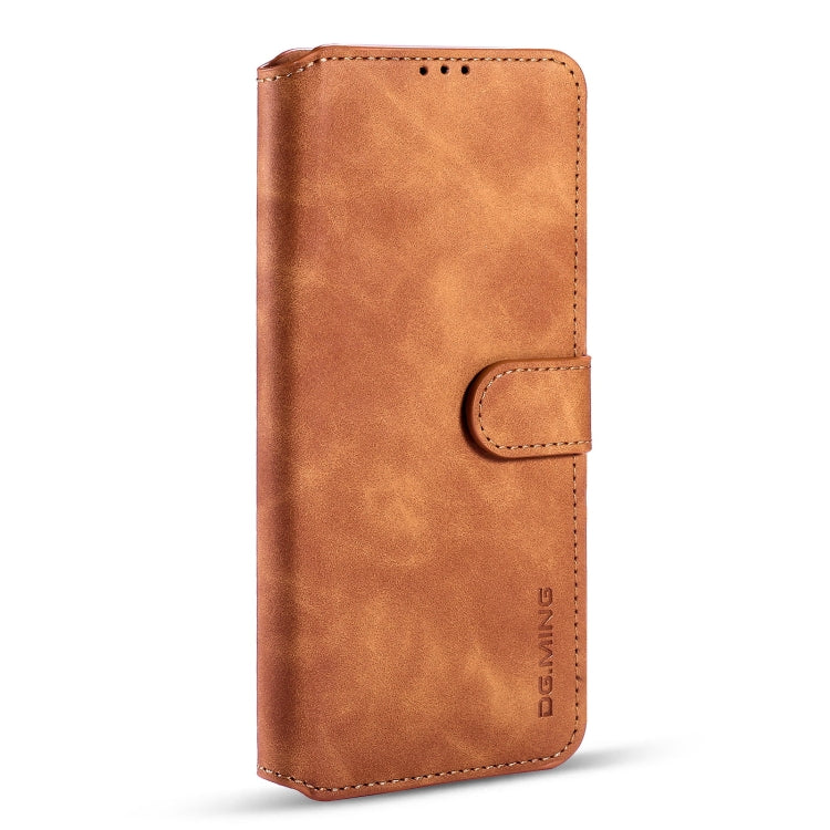 DG.MING Retro Oil Side Horizontal Flip Case with Holder & Card Slots & Wallet, Compatible with Samsung Galaxy S21 Ultra 5G