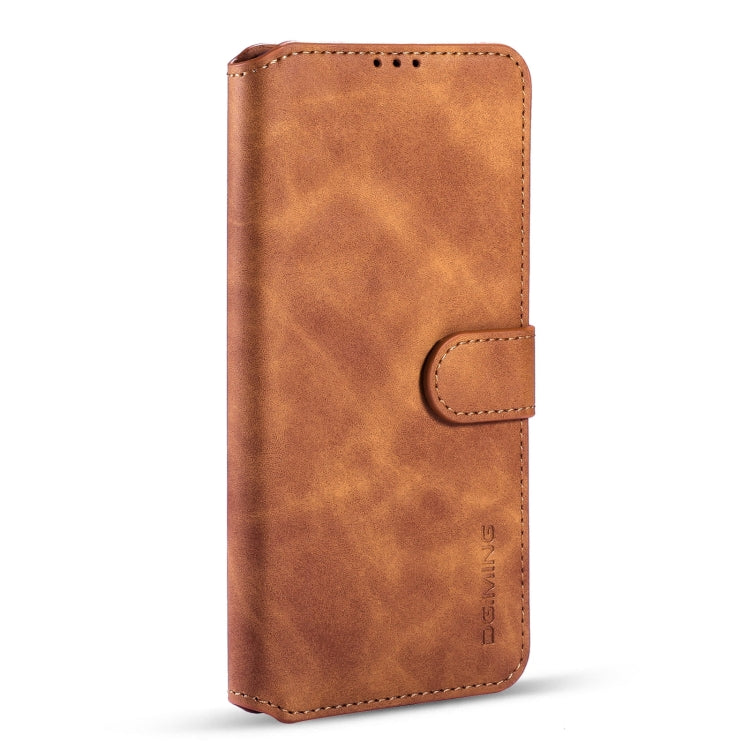 DG.MING Retro Oil Side Horizontal Flip Case with Holder & Card Slots & Wallet, Compatible with Samsung Galaxy S21 5G