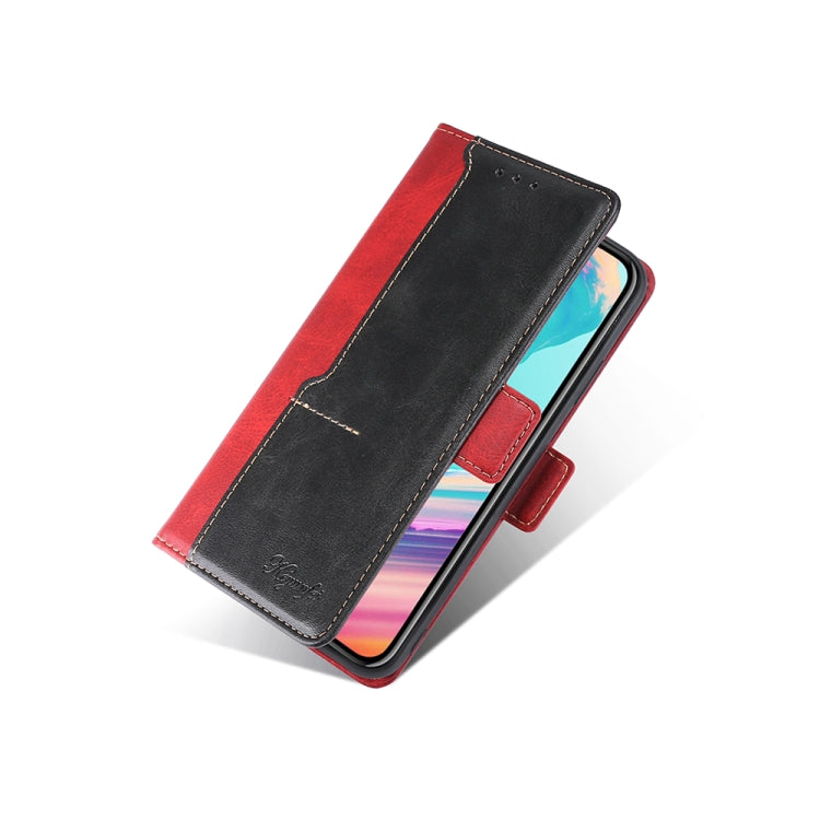 Retro Texture Contrast Color Side Buckle Horizontal Flip Leather Case with Holder & Card Slots & Wallet, Compatible with vivo Y52s 5G