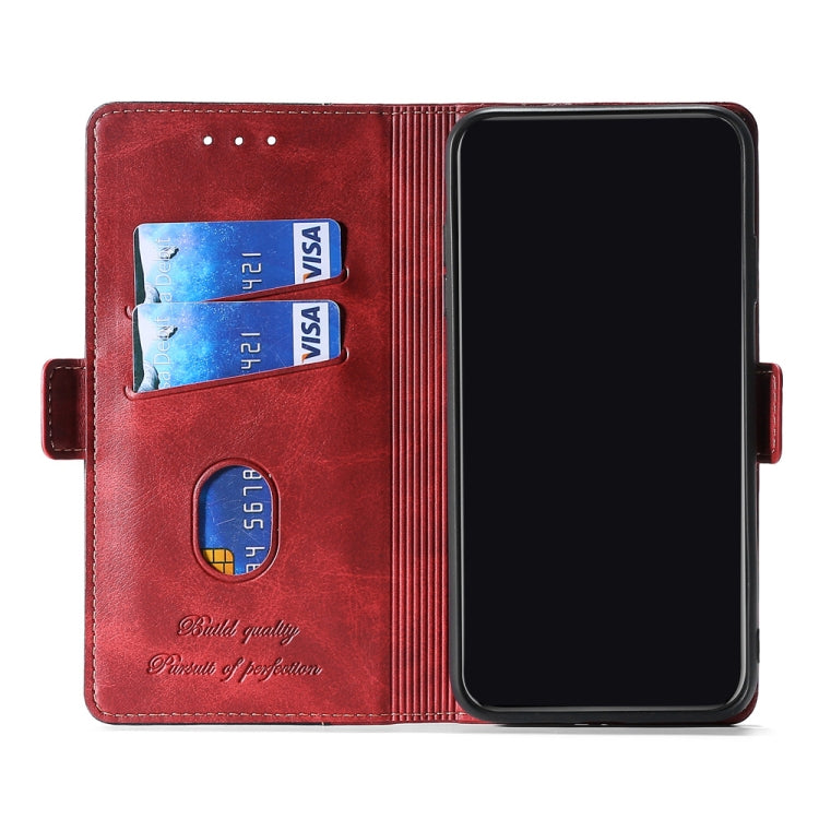 Retro Texture Contrast Color Side Buckle Horizontal Flip Leather Case with Holder & Card Slots & Wallet, Compatible with vivo Y52s 5G