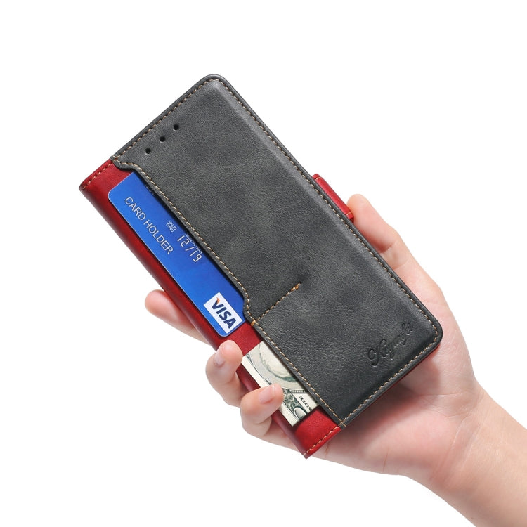 Retro Texture Contrast Color Side Buckle Horizontal Flip Leather Case with Holder & Card Slots & Wallet, Compatible with vivo Y52s 5G