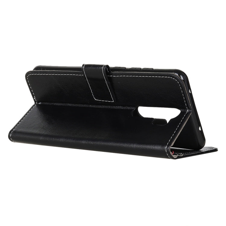 Retro Crazy Horse Texture Horizontal Flip Leather Case with Holder & Card Slots & Photo Frame & Wallet, Compatible with OPPO A9 (2020)