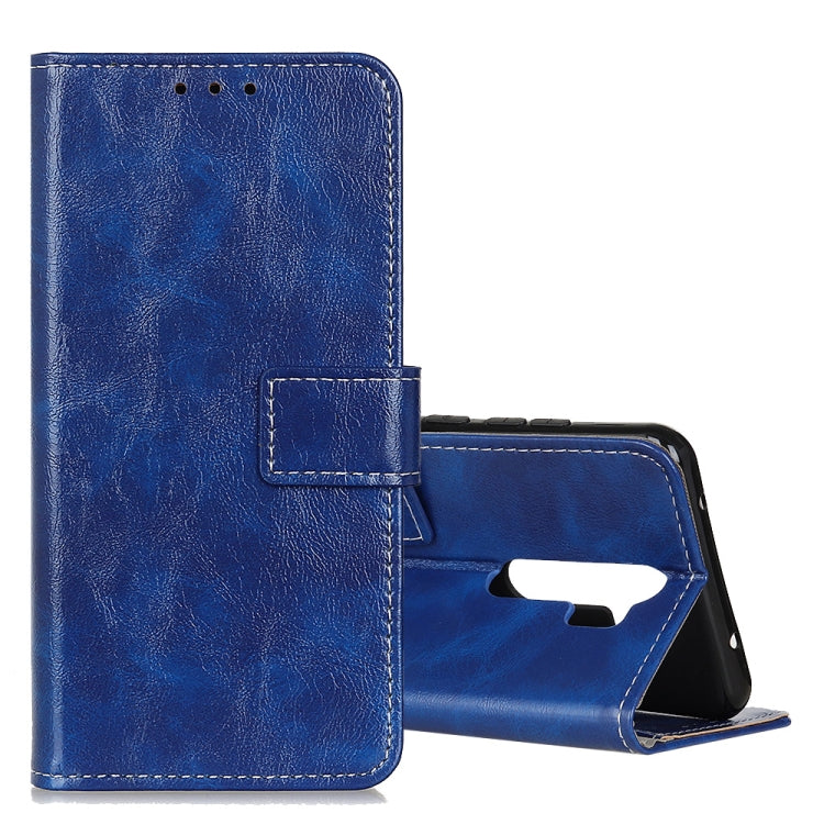 Retro Crazy Horse Texture Horizontal Flip Leather Case with Holder & Card Slots & Photo Frame & Wallet, Compatible with OPPO A9 (2020)