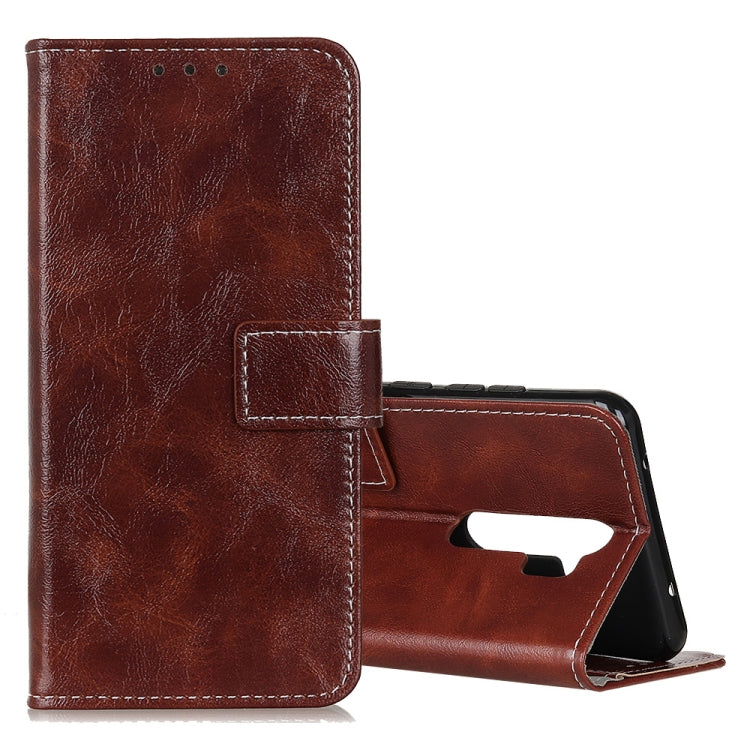 Retro Crazy Horse Texture Horizontal Flip Leather Case with Holder & Card Slots & Photo Frame & Wallet, Compatible with OPPO A9 (2020)