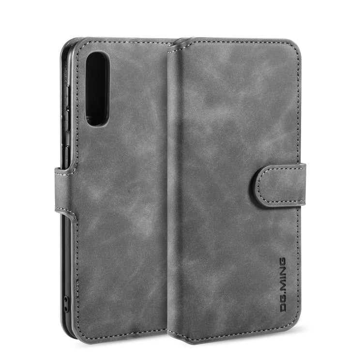 DG.MING Retro Oil Side Horizontal Flip Case with Holder & Card Slots & Wallet, Compatible with Galaxy A30s / A50s
