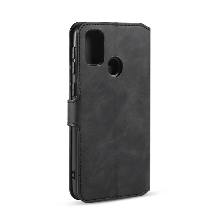 DG.MING Retro Oil Side Horizontal Flip Case with Holder & Card Slots & Wallet, Compatible with Galaxy M30s