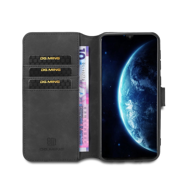 DG.MING Retro Oil Side Horizontal Flip Case with Holder & Card Slots & Wallet, Compatible with Galaxy M30s
