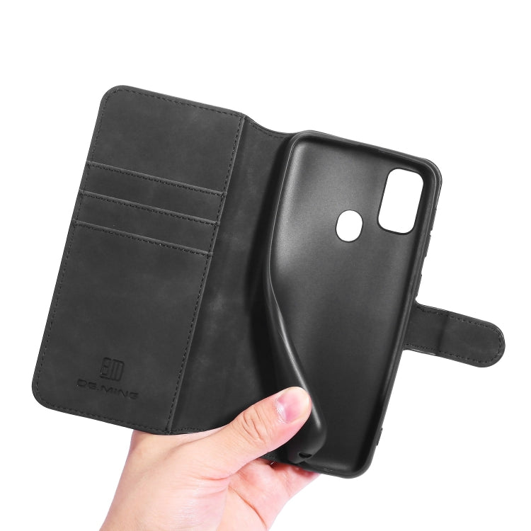 DG.MING Retro Oil Side Horizontal Flip Case with Holder & Card Slots & Wallet, Compatible with Galaxy M30s