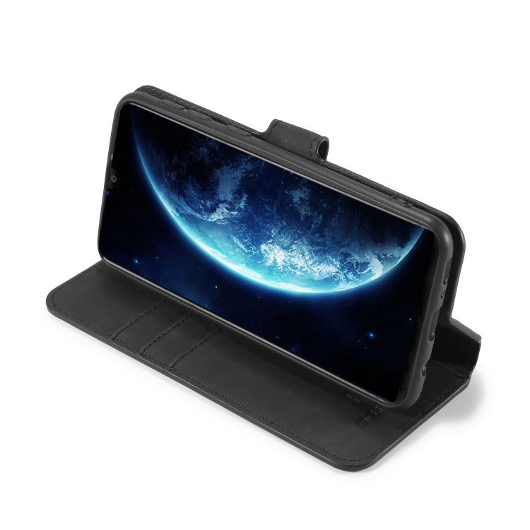 DG.MING Retro Oil Side Horizontal Flip Case with Holder & Card Slots & Wallet, Compatible with Galaxy M30s