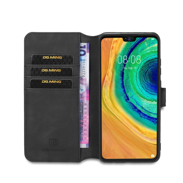 DG.MING Retro Oil Side Horizontal Flip Case with Holder & Card Slots & Wallet, Compatible with Huawei Mate 30