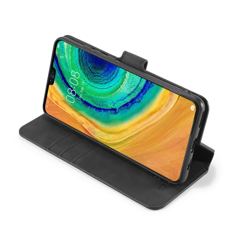 DG.MING Retro Oil Side Horizontal Flip Case with Holder & Card Slots & Wallet, Compatible with Huawei Mate 30