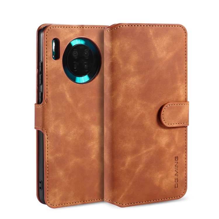 DG.MING Retro Oil Side Horizontal Flip Case with Holder & Card Slots & Wallet, Compatible with Huawei Mate 30