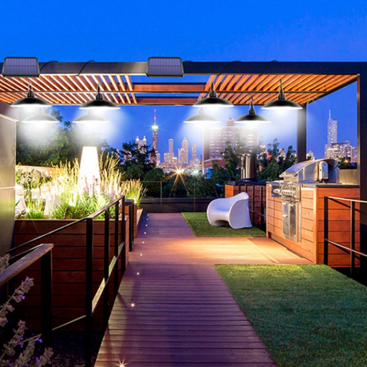 2 in 1 Solar Light Landscape Courtyard Corridor Lighting 32-LED Retro Chandelier, Warm Light