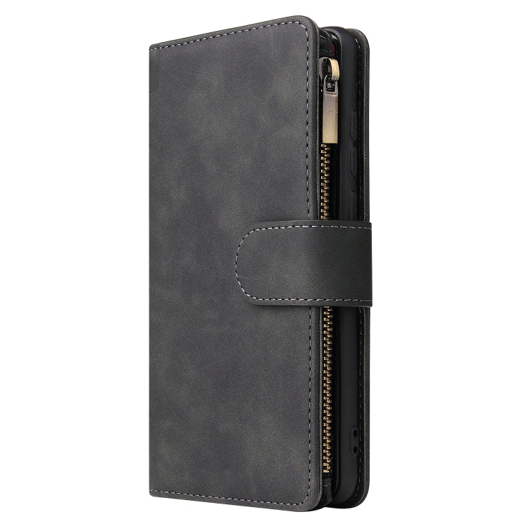 Multifunctional Retro Frosted Horizontal Flip Leather Case with Card Slot & Holder & Zipper Wallet & Photo Frame & Lanyard, Compatible with Huawei P30