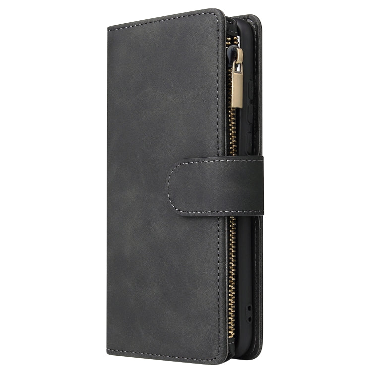 Multifunctional Retro Frosted Horizontal Flip Leather Case with Card Slot & Holder & Zipper Wallet & Photo Frame & Lanyard, Compatible with Huawei P30 Lite