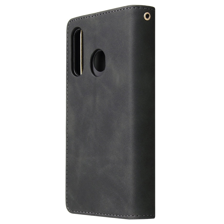 Multifunctional Retro Frosted Horizontal Flip Leather Case with Card Slot & Holder & Zipper Wallet & Photo Frame & Lanyard, Compatible with Huawei P30 Lite