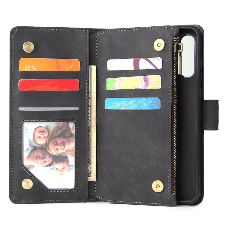 Multifunctional Retro Frosted Horizontal Flip Leather Case with Card Slot & Holder & Zipper Wallet & Photo Frame & Lanyard, Compatible with Huawei P30 Lite