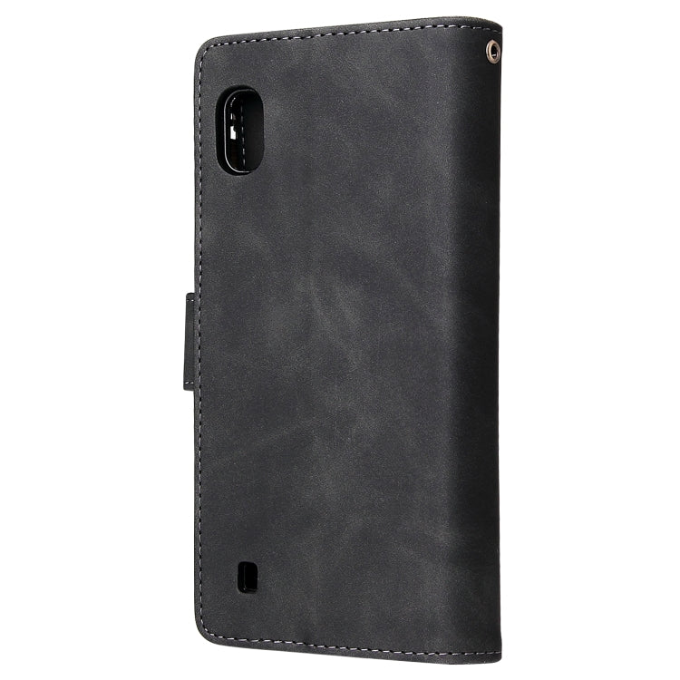 Multifunctional Retro Frosted Horizontal Flip Leather Case with Card Slot & Holder & Zipper Wallet & Photo Frame & Lanyard, Compatible with Samsung Galaxy A10