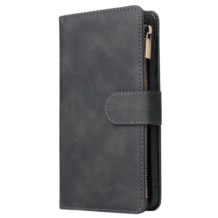 Multifunctional Retro Frosted Horizontal Flip Leather Case with Card Slot & Holder & Zipper Wallet & Photo Frame & Lanyard, Compatible with Samsung Galaxy A50