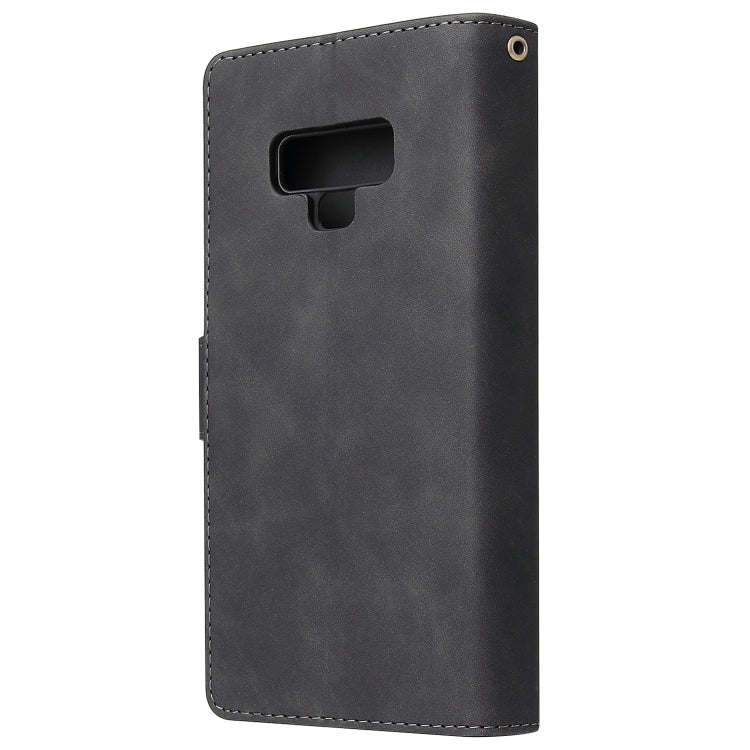 Multifunctional Retro Frosted Horizontal Flip Leather Case with Card Slot & Holder & Zipper Wallet & Photo Frame & Lanyard, Compatible with Samsung Galaxy Note 9