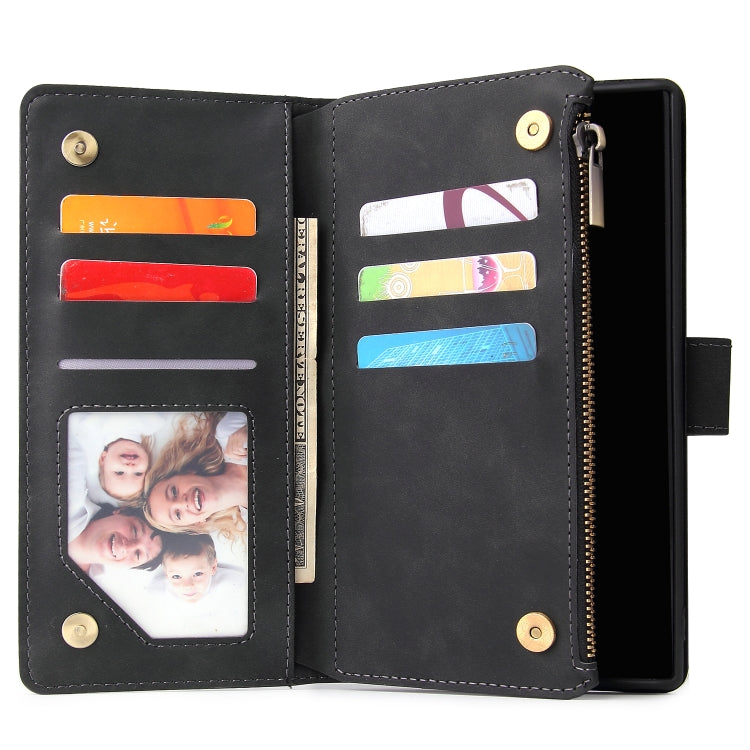 Multifunctional Retro Frosted Horizontal Flip Leather Case with Card Slot & Holder & Zipper Wallet & Photo Frame & Lanyard, Compatible with Samsung Galaxy Note 10+