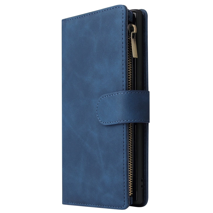 Multifunctional Retro Frosted Horizontal Flip Leather Case with Card Slot & Holder & Zipper Wallet & Photo Frame & Lanyard, Compatible with Samsung Galaxy Note10+