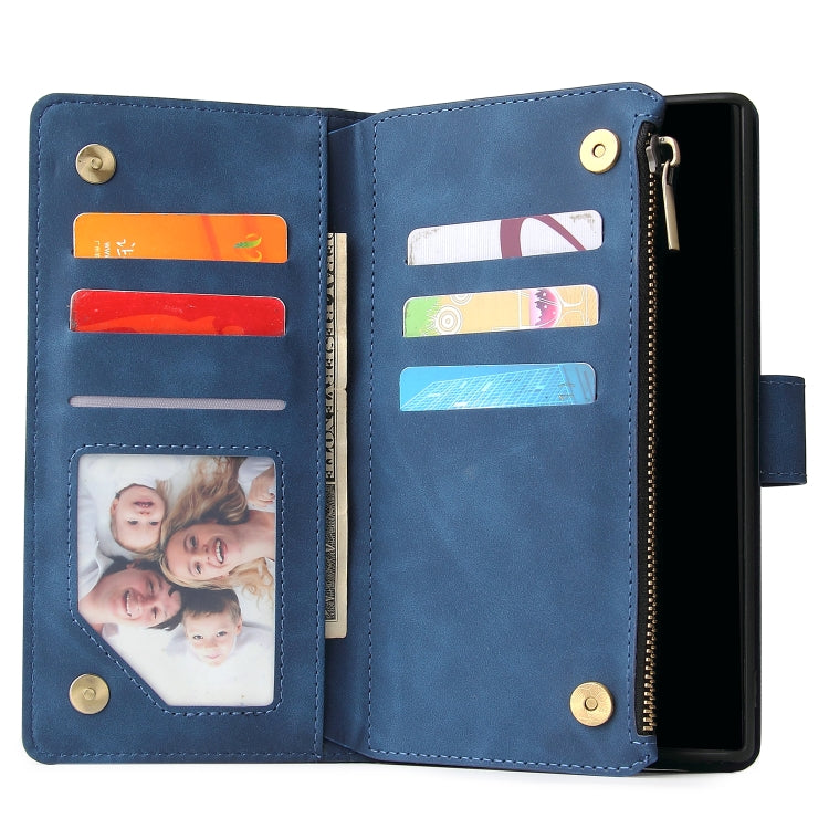 Multifunctional Retro Frosted Horizontal Flip Leather Case with Card Slot & Holder & Zipper Wallet & Photo Frame & Lanyard, Compatible with Samsung Galaxy Note10+