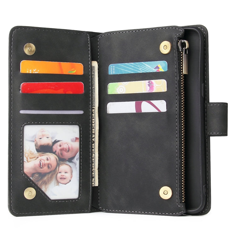 Multifunctional Retro Frosted Horizontal Flip Leather Case with Card Slot & Holder & Zipper Wallet & Photo Frame & Lanyard, Compatible with Samsung Galaxy S8