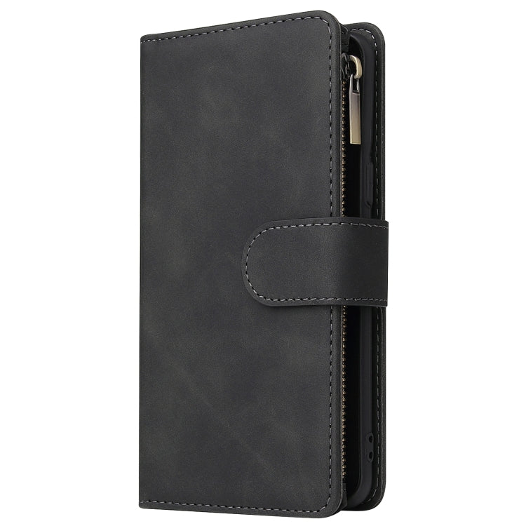 Multifunctional Retro Frosted Horizontal Flip Leather Case with Card Slot & Holder & Zipper Wallet & Photo Frame & Lanyard, Compatible with Samsung Galaxy S9